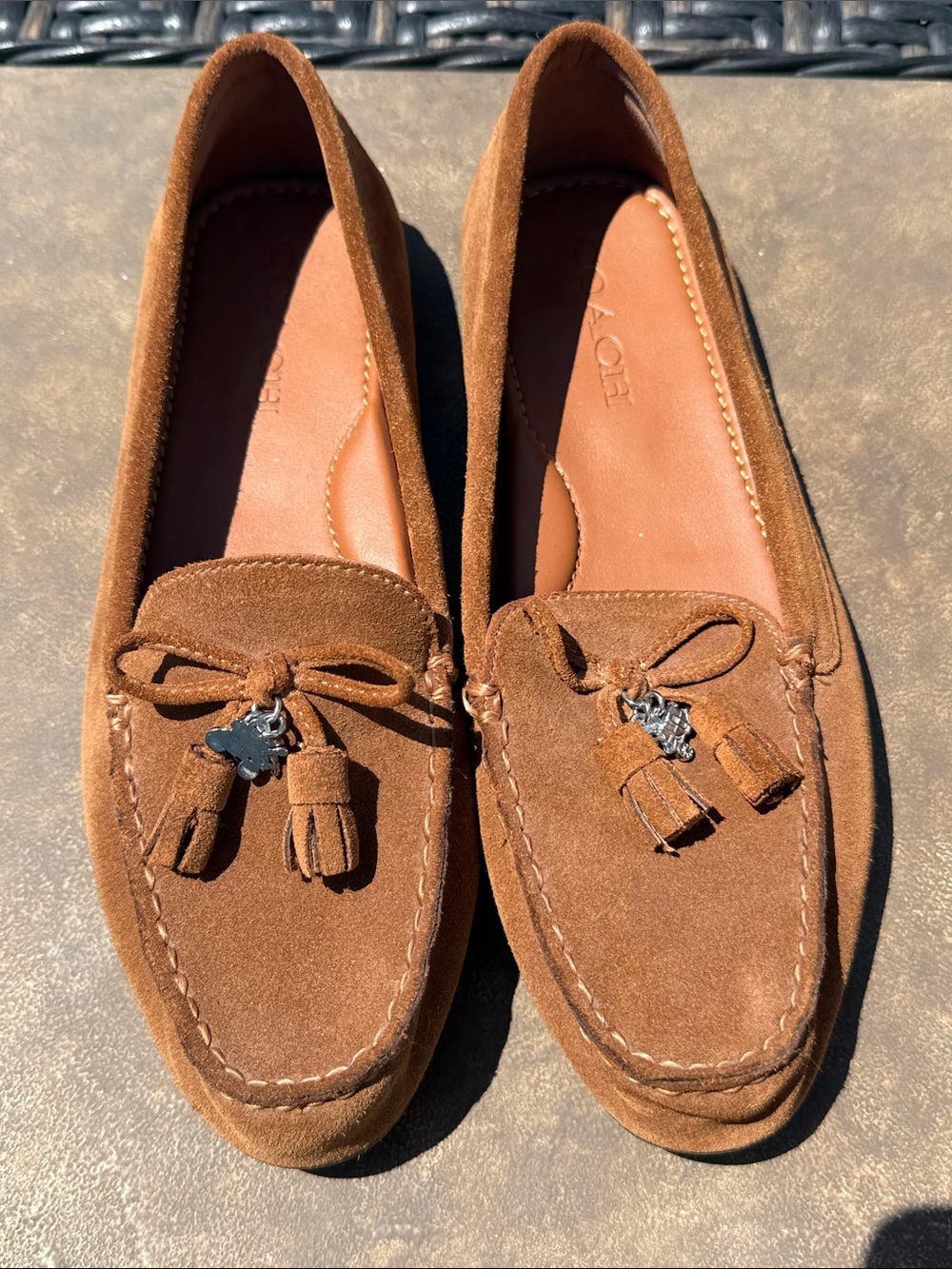 Coach Brown Suede Tassel Loafers
